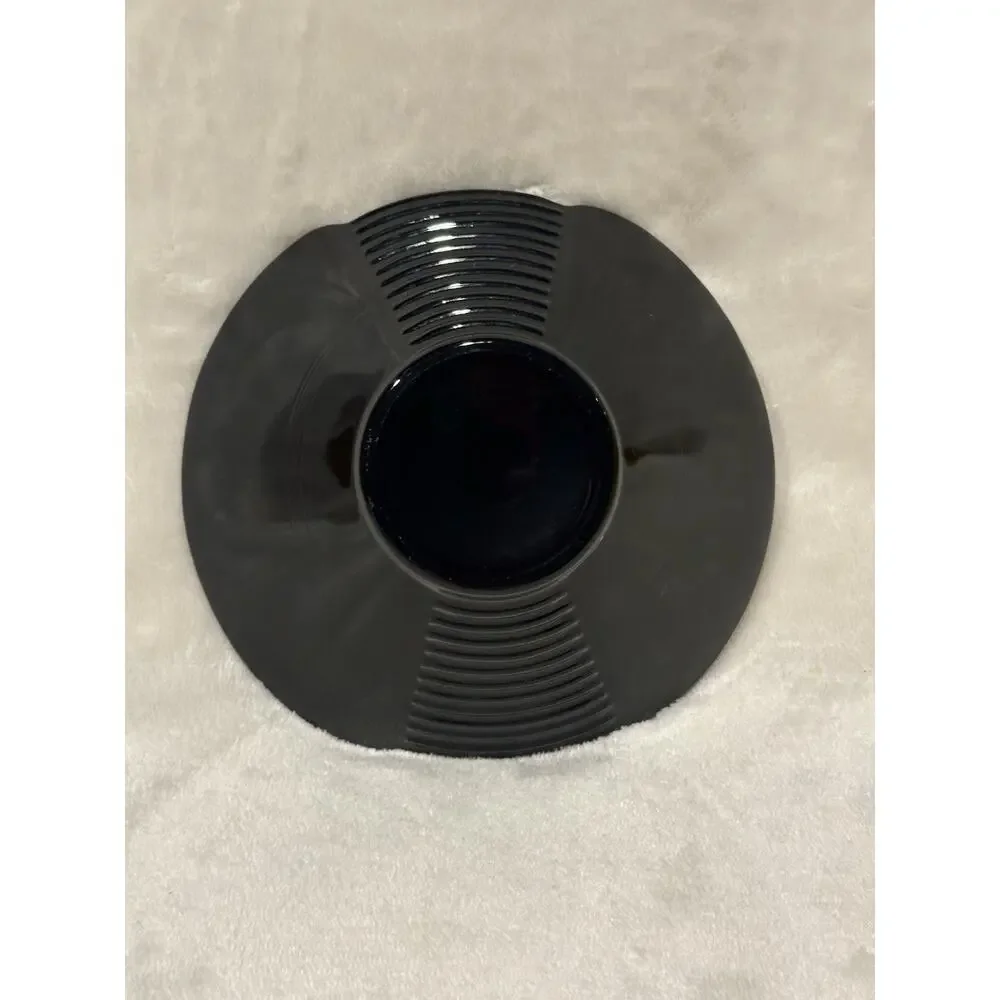 Pittl Vetro Vtg Black Glass Bowl Hand Blown Made In Italy Candy Dish Sleek Chic